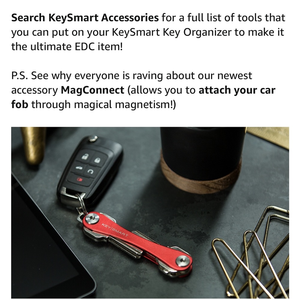 Key Smart Compact Key Holder + 4 Accessories/Color Red & Silver - Picture 11 of 14